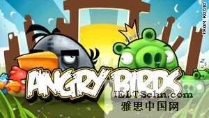 In "Angry Birds," a game for the iPhone, players take part in a bizarre battle between birds and pigs.